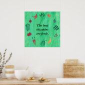 Die besten Vitamine sind frische Veggie-Plakate Poster (Küche)