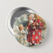 Die besten Weihnachtswünsche des Weihnachtsmanns Button (Vorne & Hinten)