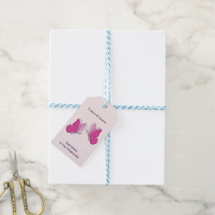 Die besten Wünsche an Ihrem Hochzeitstag 2 rosa Sc Geschenkanhänger