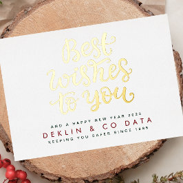 Die besten Wünsche an Sie Happy New Year 2026 Gold Folien Feiertagskarte