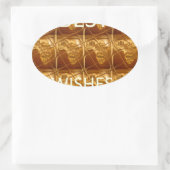 Die besten Wünsche aus Afrika: Ein goldener Kontin Ovaler Aufkleber (Tasche)