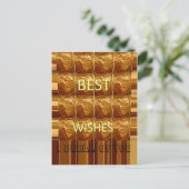 Die besten Wünsche aus Afrika: Ein goldener Kontin Postkarte (Stehend Vorderseite)