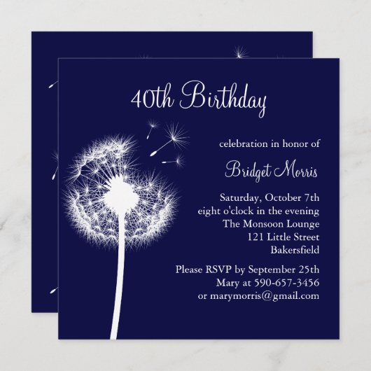 Die besten Wünsche! Einladung (Vorne/Hinten)