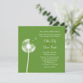 Die besten Wünsche! Einladung zur Hochzeit (grün) (Stehend Vorderseite)