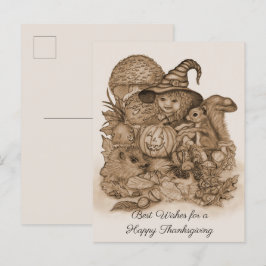 Die besten Wünsche für ein glückliches Erntedankfe Ankündigungspostkarte