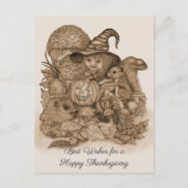 Die besten Wünsche für ein glückliches Erntedankfe Ankündigungspostkarte (Vorderseite)