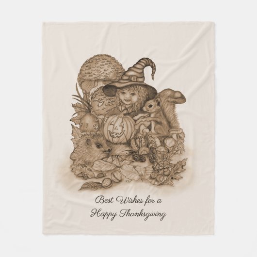 Die besten Wünsche für ein glückliches Erntedankfe Fleecedecke (Vorderseite)