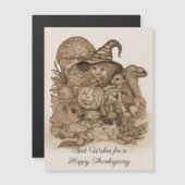 Die besten Wünsche für ein glückliches Erntedankfe Magnetkarte (Vorne/Hinten)