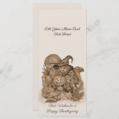 Die besten Wünsche für ein glückliches Erntedankfe Menükarte (Vorne/Hinten)