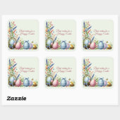 Die besten Wünsche für ein glückliches Ostern Quadratischer Aufkleber (Blatt)