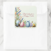 Die besten Wünsche für ein glückliches Ostern Quadratischer Aufkleber (Tasche)