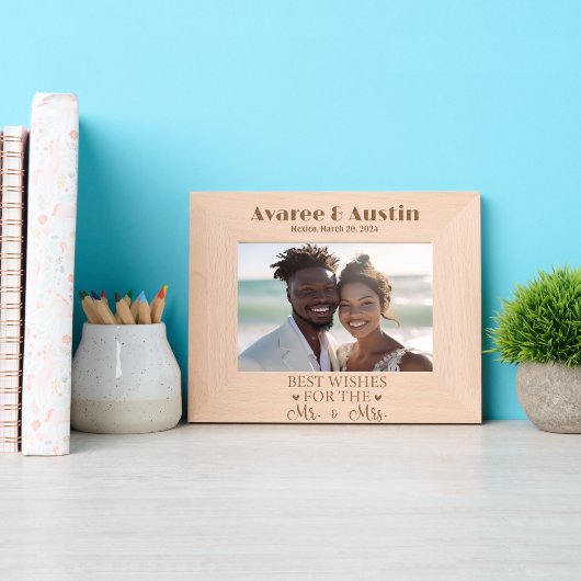 Die besten Wünsche für Herrn und Frau Wedding Geätzte Rahmen