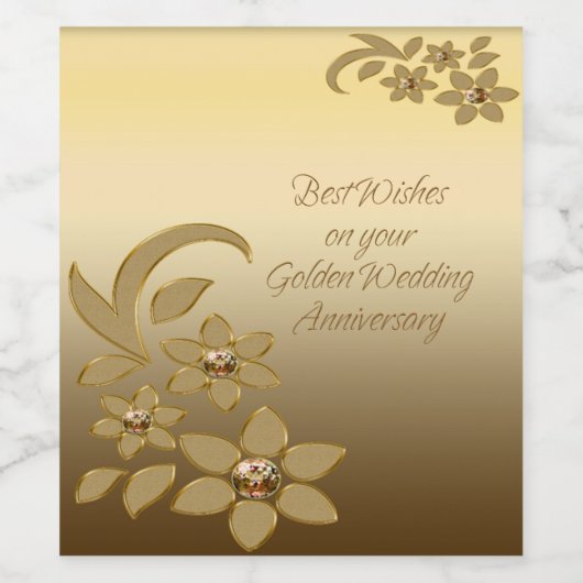 Die besten Wünsche für Ihr goldenes Jubiläum Weinetikett (Einzelnes Label)