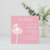 Die besten Wünsche! Geburtstagsparty (Rosa) Einladung (Stehend Vorderseite)