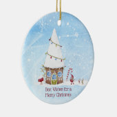 Die besten Wünsche Gnome Szene Personalisierte Wei Keramik Ornament (Rechts)