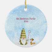 Die besten Wünsche Gnome Szene Personalisierte Wei Keramik Ornament (Hinten)