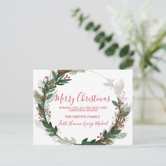 Die besten Wünsche in dieser Saison frohe Weihnach Postkarte (Stehend Vorderseite)
