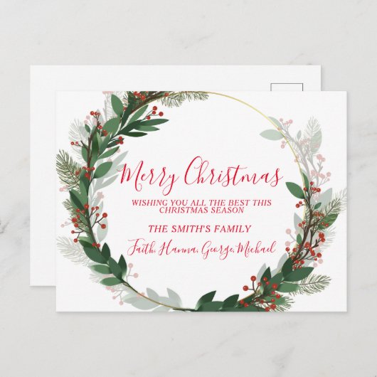 Die besten Wünsche in dieser Saison frohe Weihnach Postkarte (Vorne/Hinten)