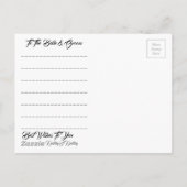 Die besten Wünsche nach neuem Weds Wedding Destiny Postkarte (Rückseite)