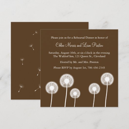 Die besten Wünsche! Probe Abendessen Einladung (br (Vorne/Hinten)