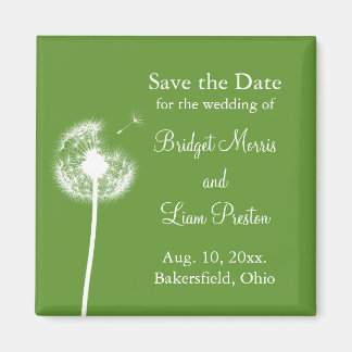 Die besten Wünsche! Save the Date (grün) Magnet