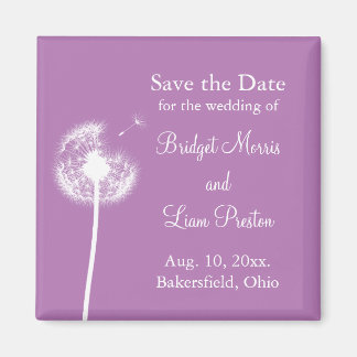 Die besten Wünsche! Save the Date (lila) Magnet