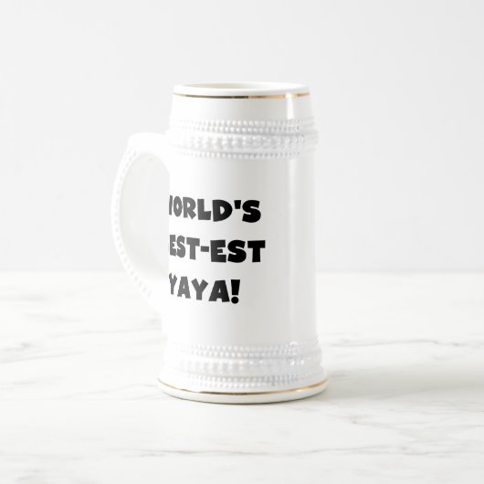 Die besten Yaya-Geschenke der Black Text World Bierglas (Vorderseite Links)