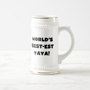 Die besten Yaya-Geschenke der Black Text World Bierglas
