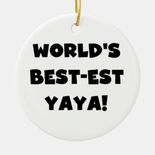 Die besten Yaya-Geschenke der Black Text World Keramik Ornament