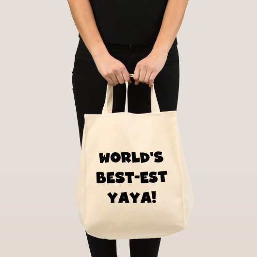 Die besten Yaya-Geschenke der Black Text World Tragetasche (Vorderseite (Produkt))