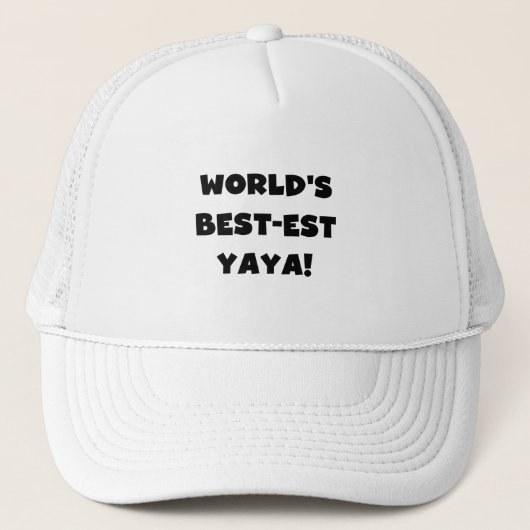 Die besten Yaya-Geschenke der Black Text World Truckerkappe (Vorderseite)