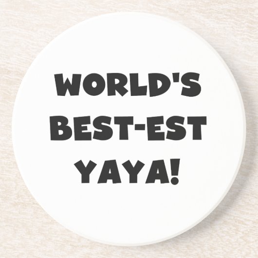 Die besten Yaya-Geschenke der Black Text World Untersetzer (Vorne)