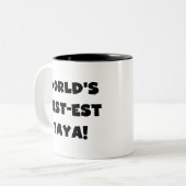 Die besten Yaya-Geschenke der Black Text World Zweifarbige Tasse (Vorderseite Links)