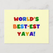 Die besten Yaya-Geschenke der Welt in hellen Farbe Postkarte (Vorderseite)
