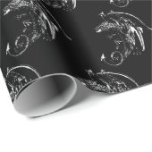 Die Bestie des Nachtdrachen Schwarz Geschenkpapier (Rolleneckpunkt)
