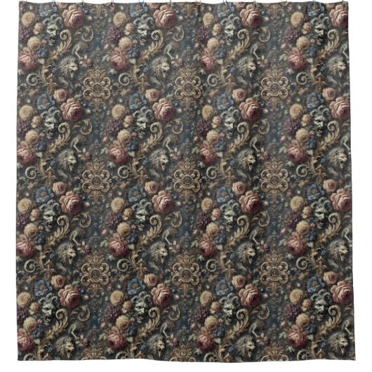 Die Bestie im Inneren - gotisch Viktorianisch Duschvorhang (Vorderseite)