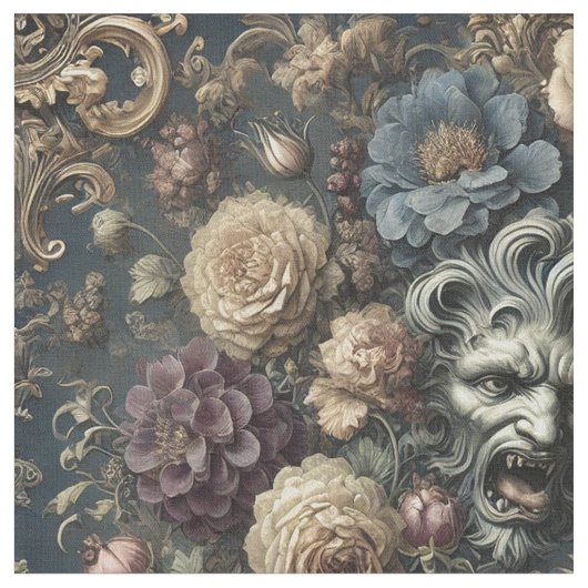 Die Bestie in - gotische Statement-Tile Stoff (Nahaufnahme)