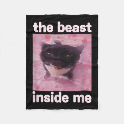 Die Bestie in mir Funny Cat Meme Geschenk für Männ Fleecedecke (Vorderseite)