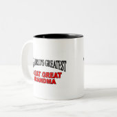 Die bestste große große Großmutter der Welt Zweifarbige Tasse (Vorderseite Links)