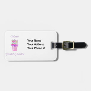 die bestste Großmutter der Welt (rosa Blumen) Gepäckanhänger