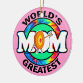 Die bestste Mama der Welt; Bogenschießen Keramikornament (Links)