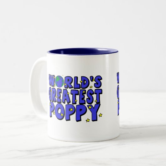 Die bestste Mohnblume der Welt Zweifarbige Tasse (Vorderseite Links)