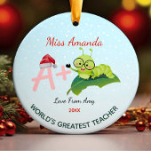 Die bestste Raupe der Lehrerin Weihnachten Keramik Ornament
