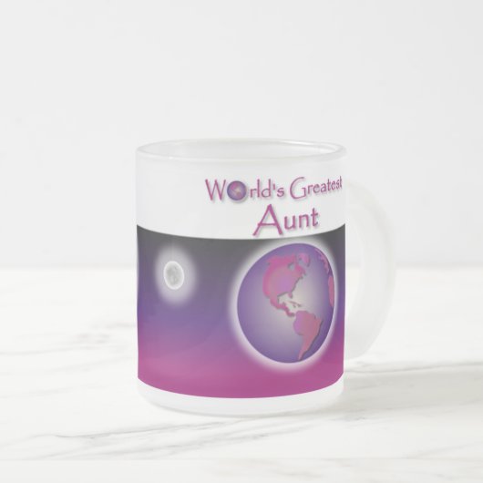 Die bestste Tante Mauve Gift Mug der Welt Mattglastasse (VorderseiteRechts)