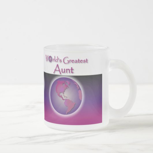 Die bestste Tante Mauve Gift Mug der Welt Mattglastasse (Rechts)