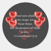 ".. die beststen in der Liebe." Christlich Runder Aufkleber (Vorderseite)