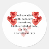 ".. die beststen in der Liebe." Christlich Runder Aufkleber (Vorderseite)