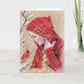 Die Besucher Rotkardinal Karte (Vorderseite)