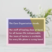 Die Betreuungsorganisation steht Dankeskarte (Stehend Vorderseite)