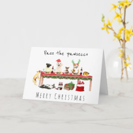 Die betrunkenen Hunde des Pawsecco am Weihnachtsfe Karte